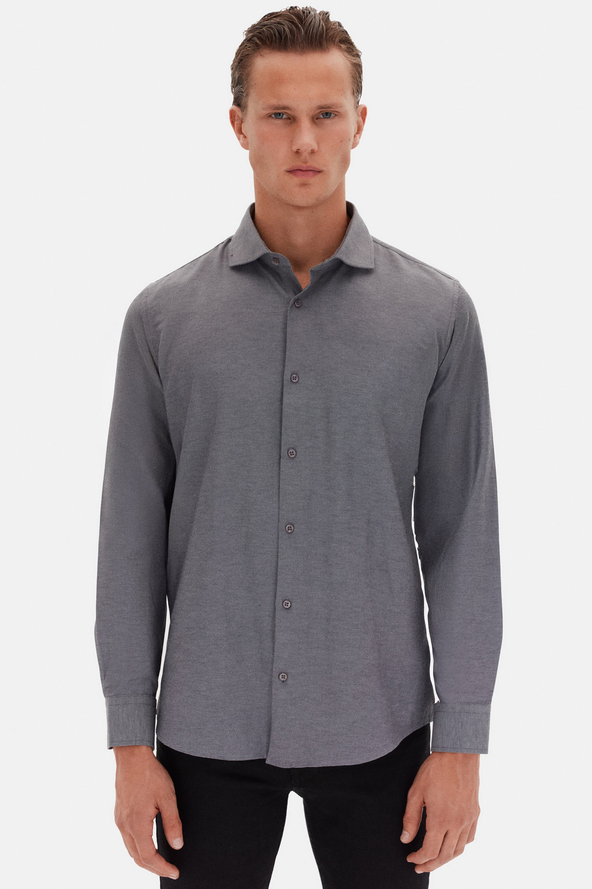 DS DAMAT SLIM FIT SHIRT - ANTRACITE