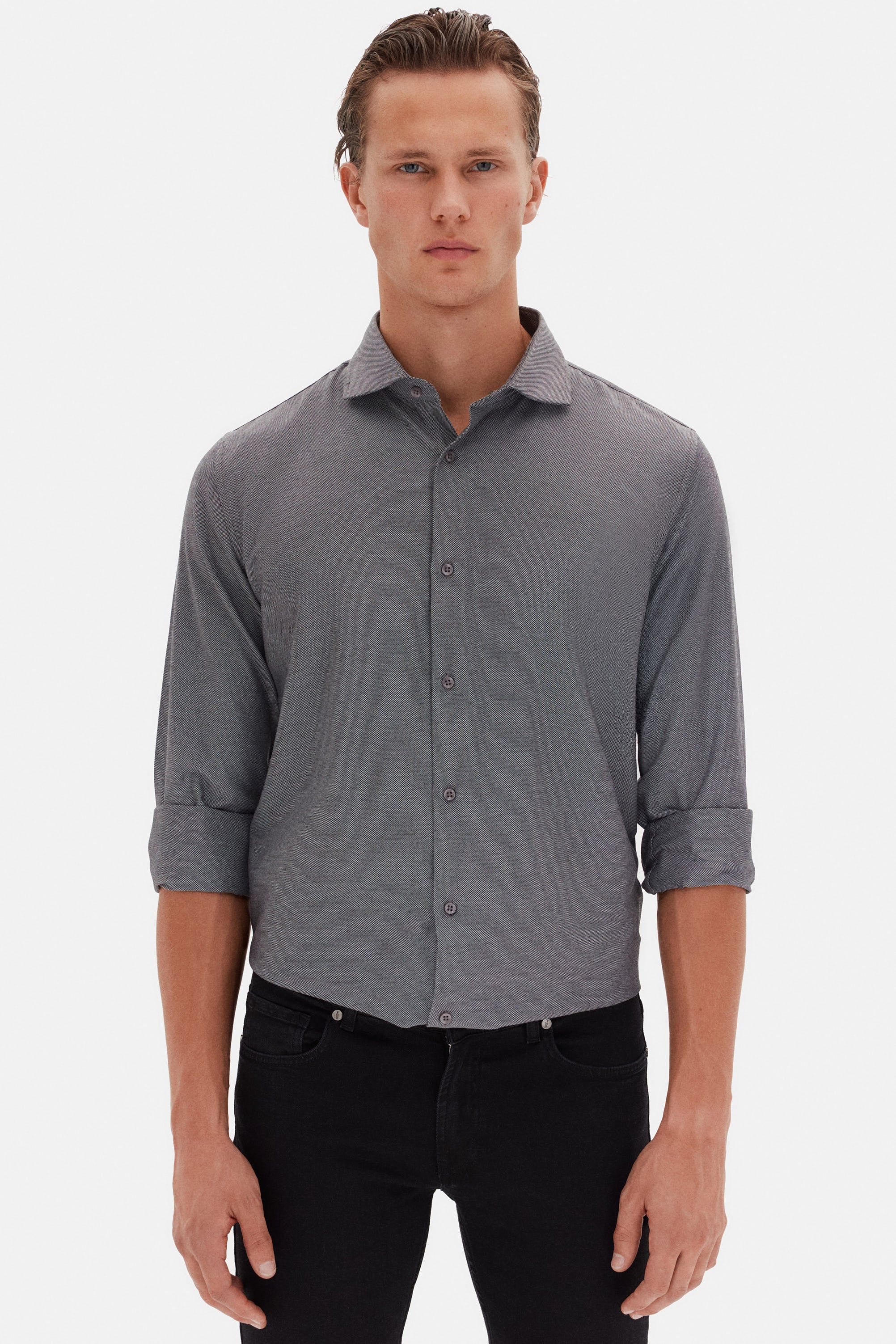 DS DAMAT SLIM FIT SHIRT - ANTRACITE