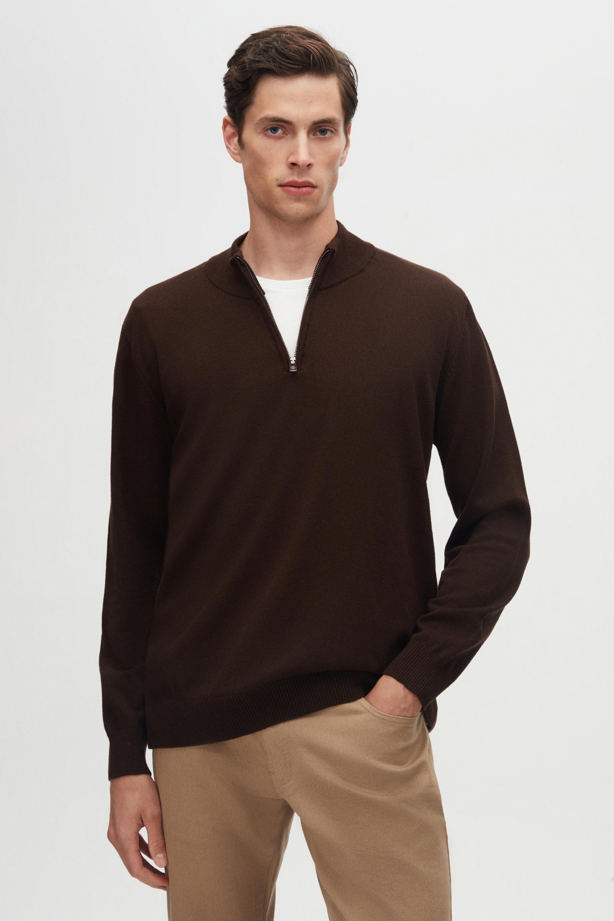 DS DAMAT SLIM FIT MAGLIONE - CAFFÈ