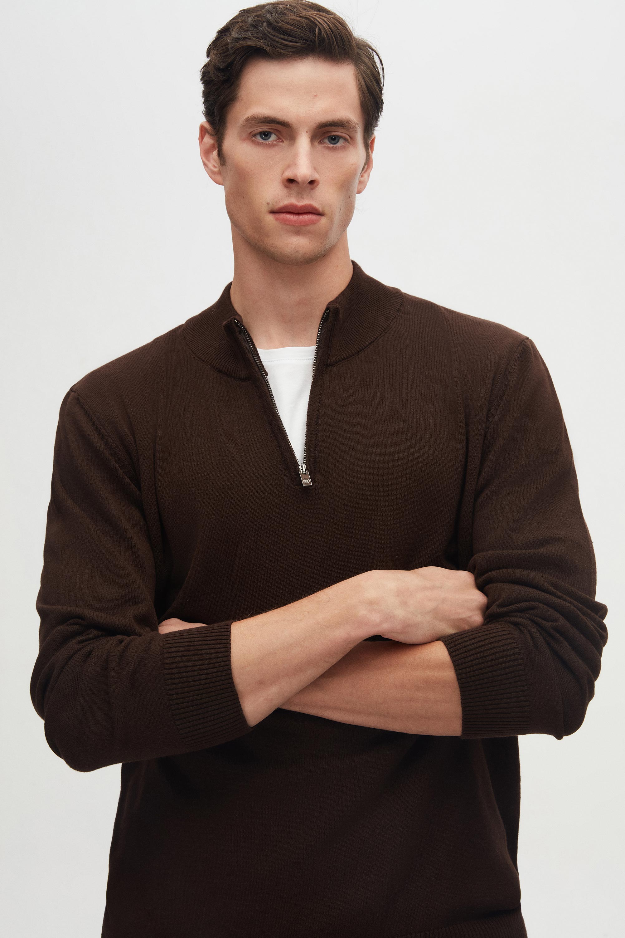 DS DAMAT SLIM FIT MAGLIONE - CAFFÈ