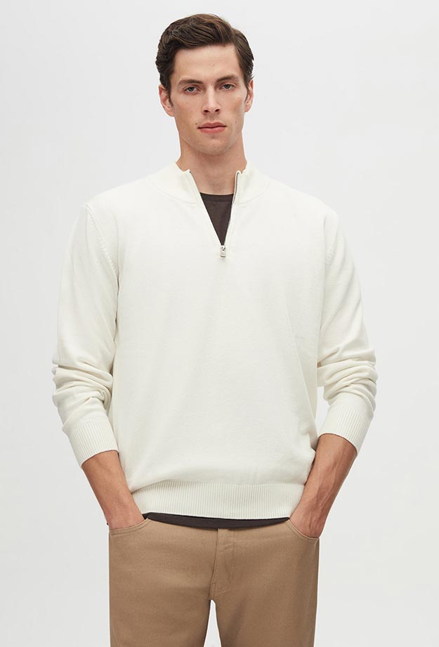 DS DAMAT SLIM FIT MAGLIONE - ÉCRU