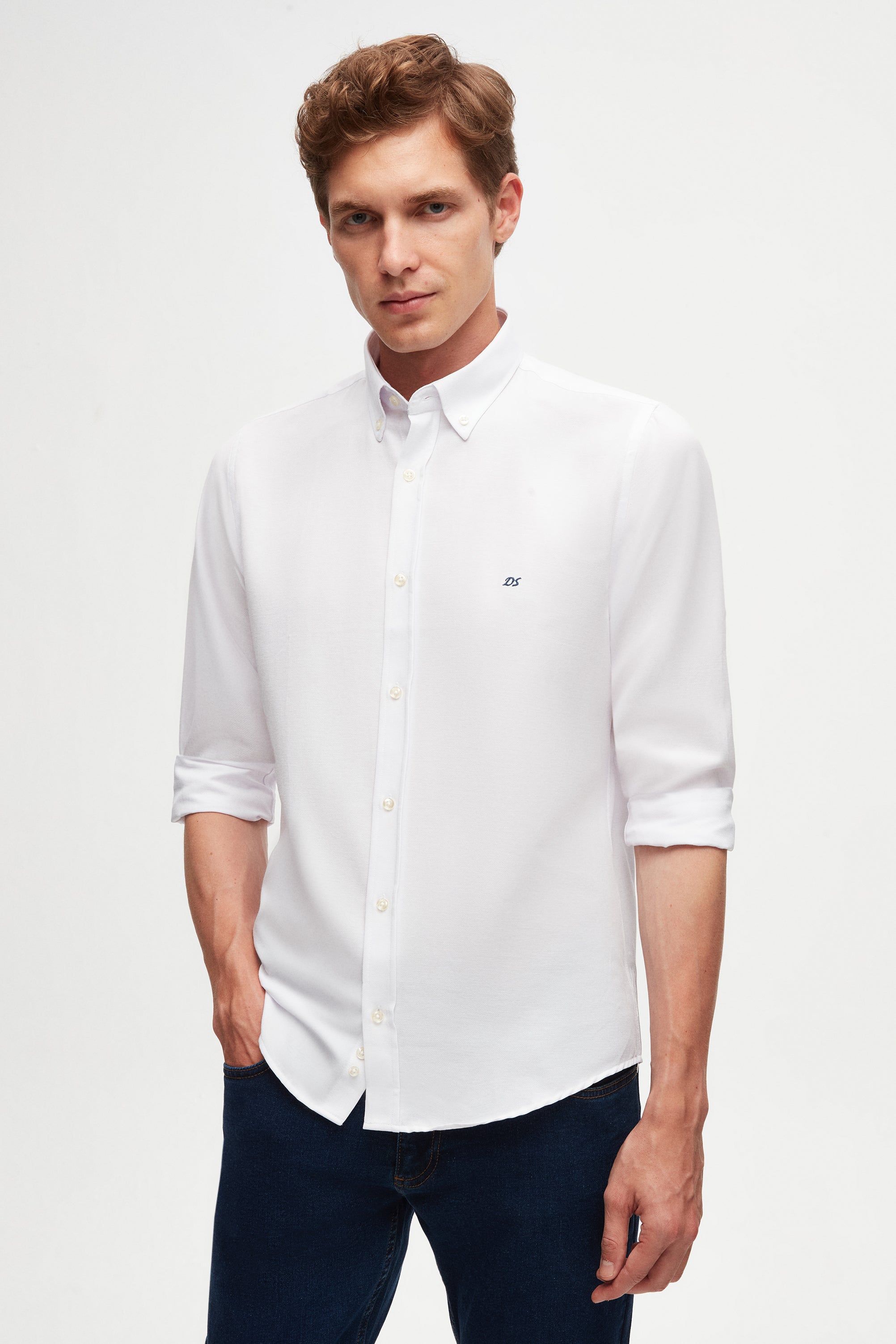 DS DAMAT SLIM FIT SHIRT - BIANCO
