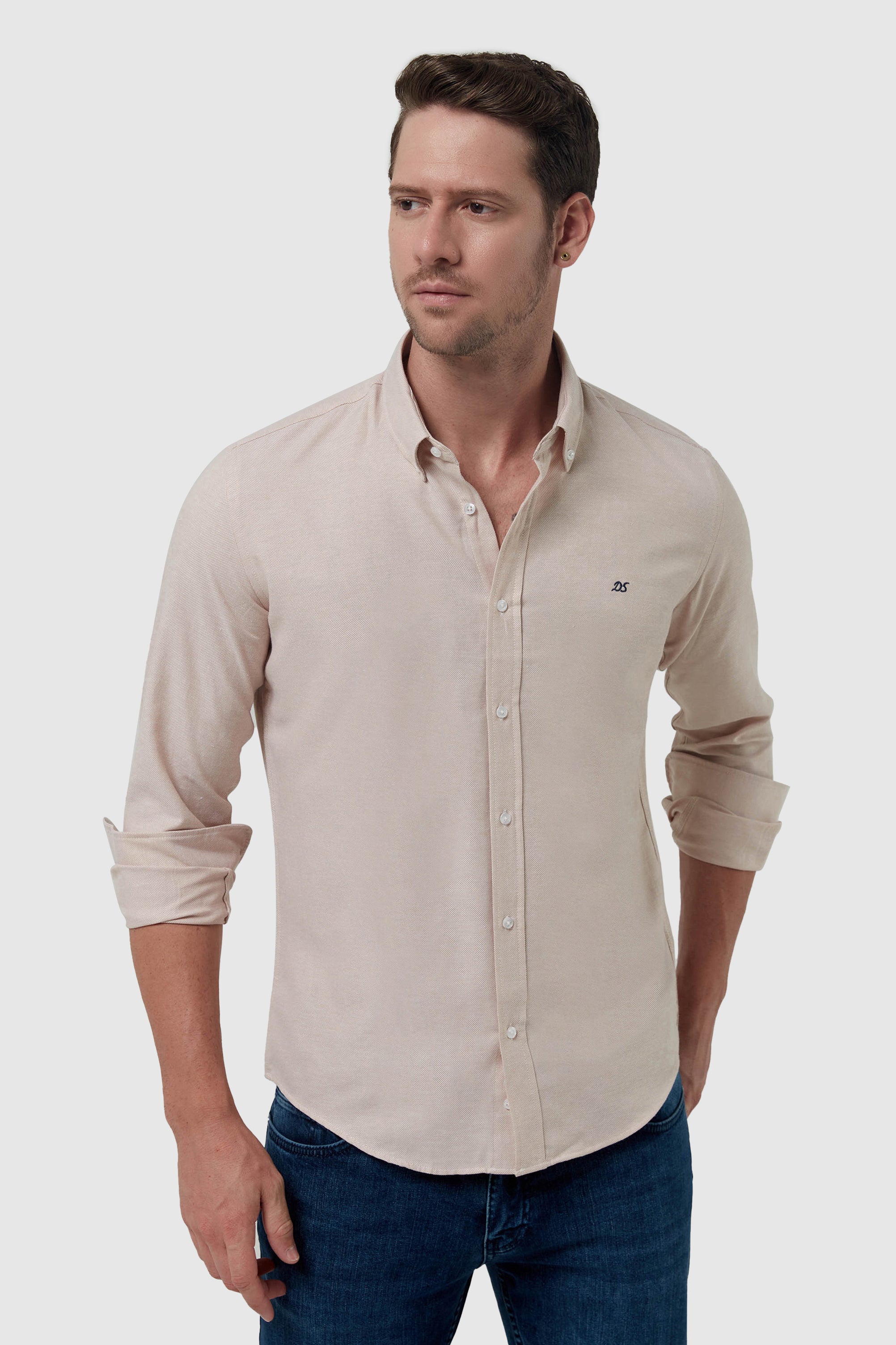 DS DAMAT SLIM FIT SHIRT - BEIGE