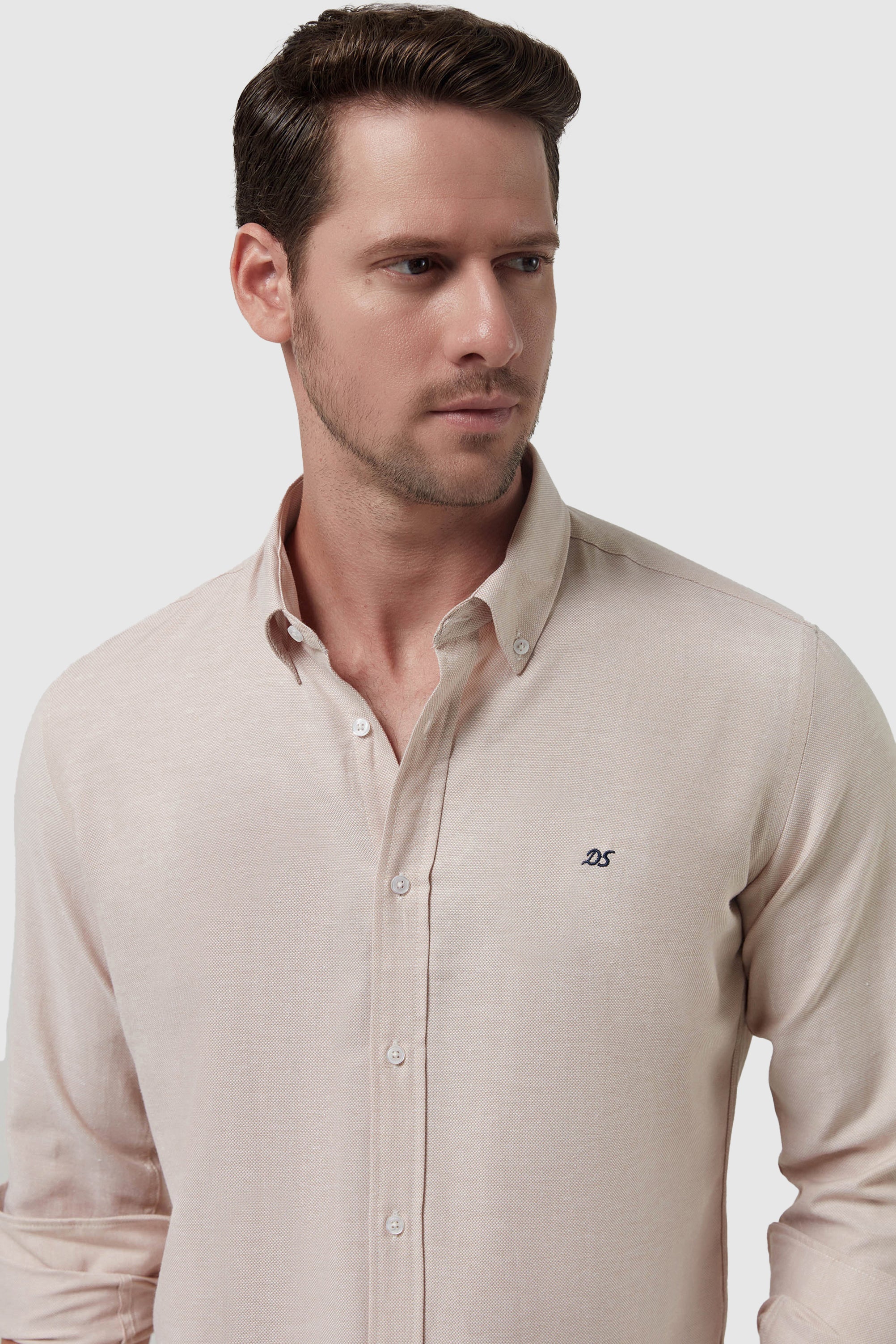 DS DAMAT SLIM FIT SHIRT - BEIGE