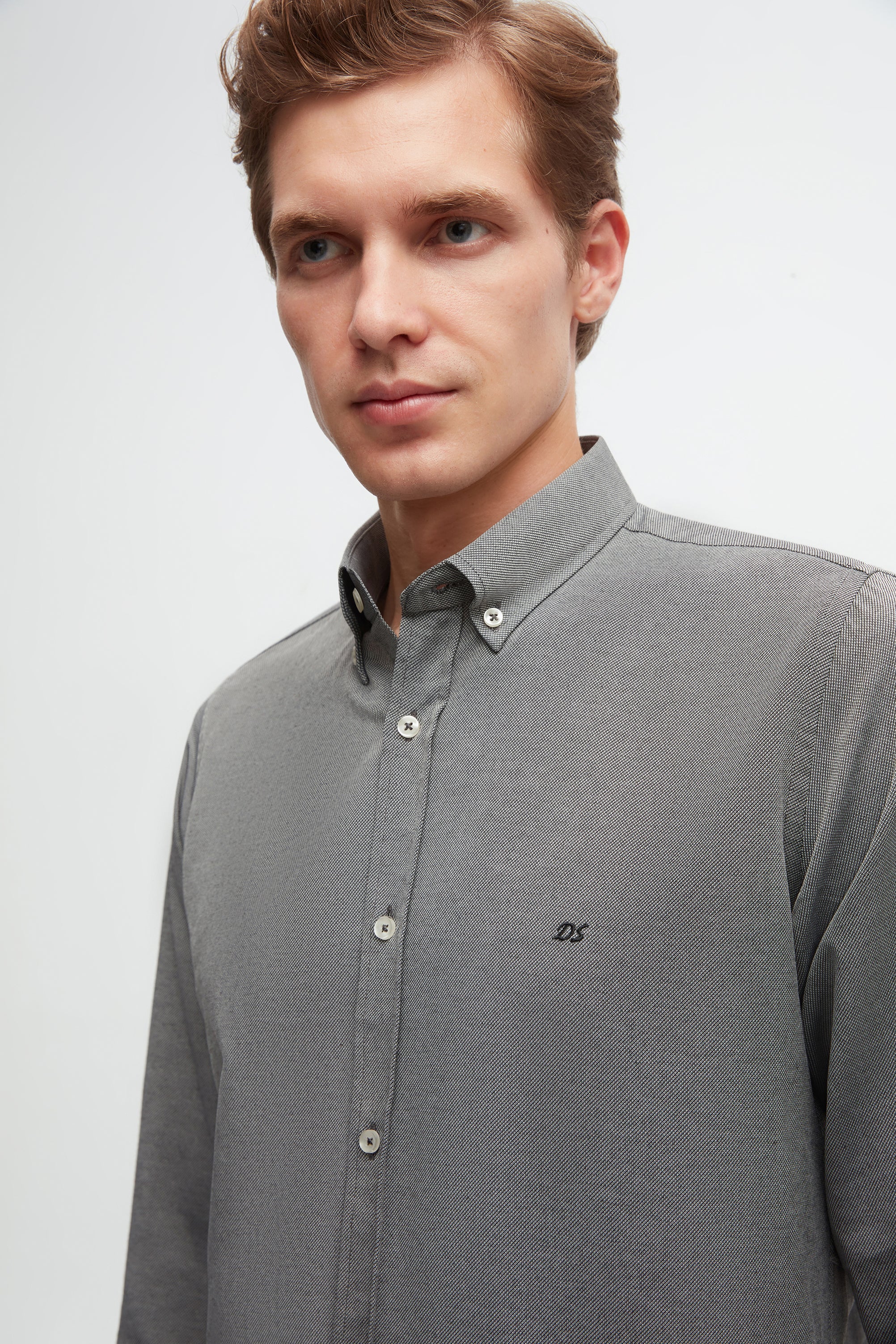 DS DAMAT SLIM FIT SHIRT - ANTRACITE