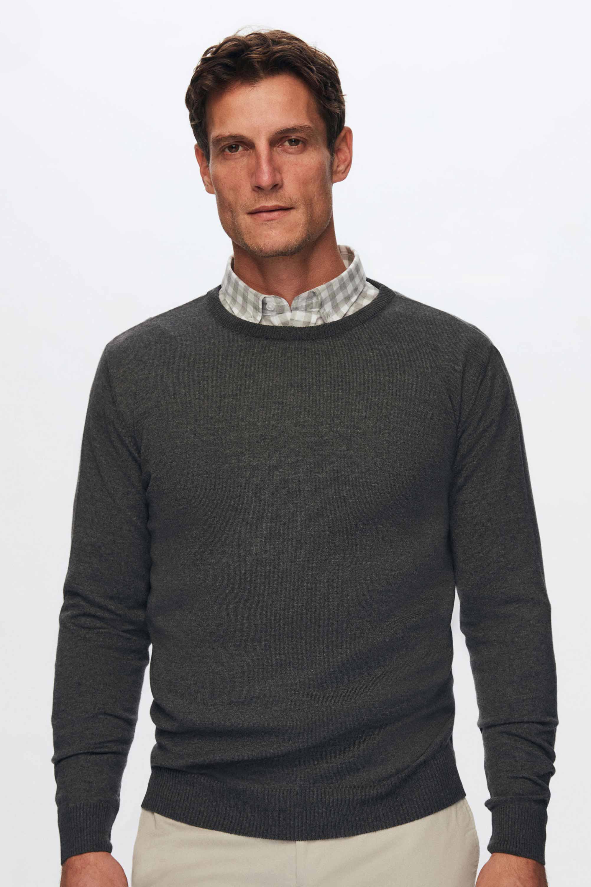 DS DAMAT REGULAR FIT MAGLIONE - ANTRACITE