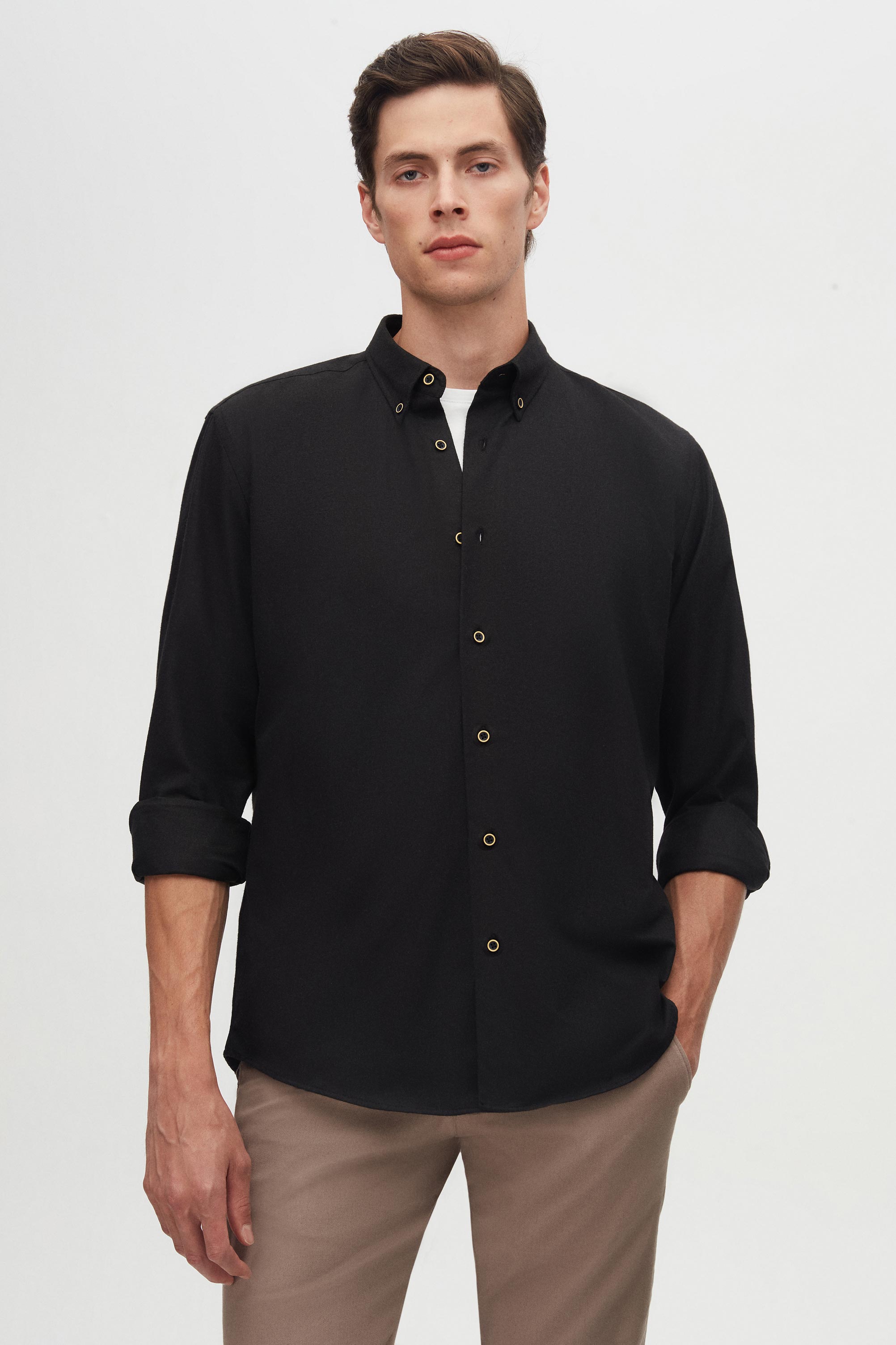 DS DAMAT REGULAR FIT SHIRT - NERO