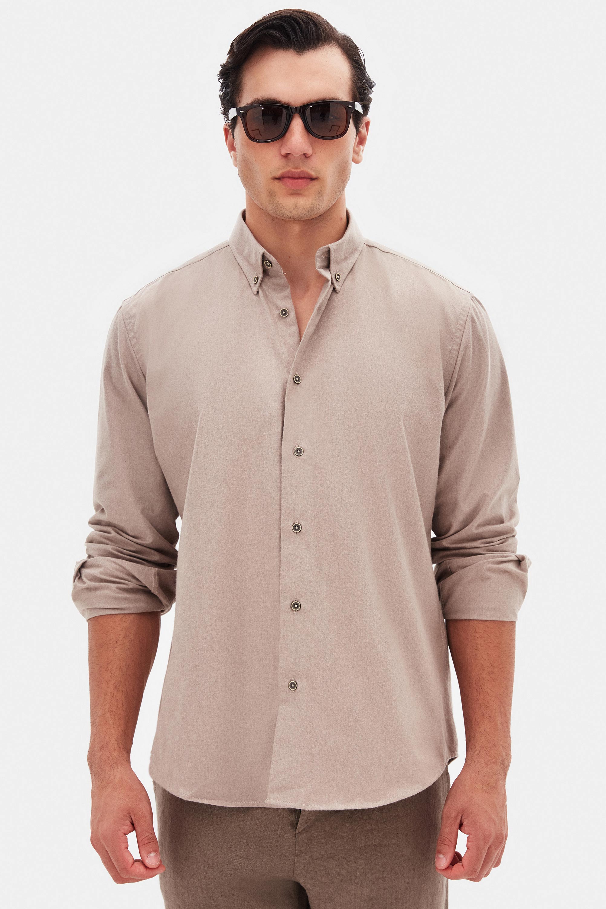 DS DAMAT REGULAR FIT SHIRT - VISONE