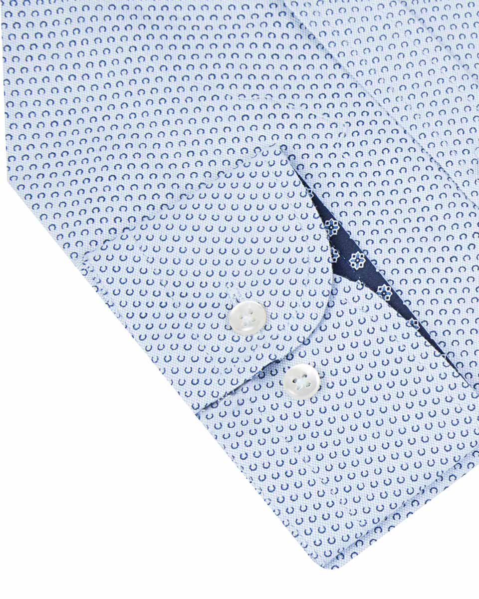  Camicia Fantasia Di Cotone Twn Uomo Blu - 4