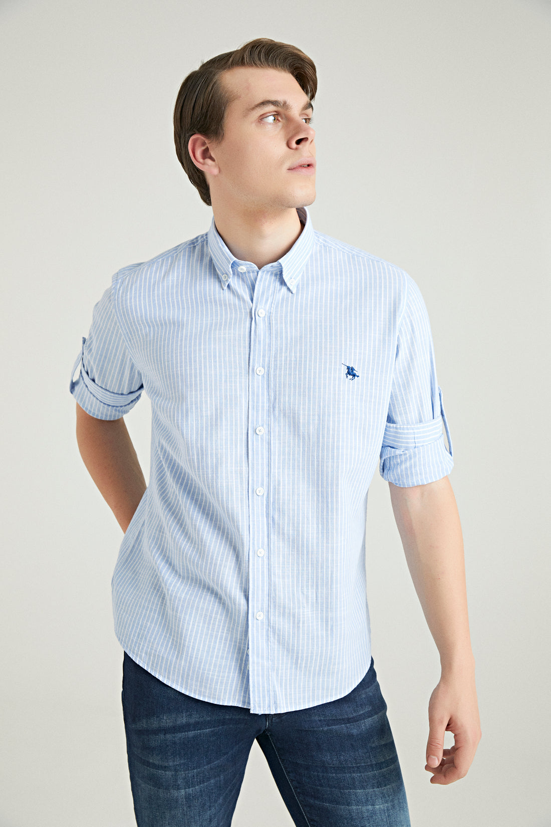  Camicia Di Cotone Ds Damat Uomo Blu - 1